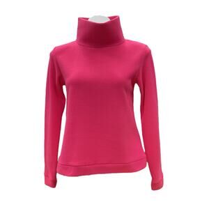 Dudley Stephens Women’s Top Size XS Park Slope Fleece Turtleneck Neon Pink